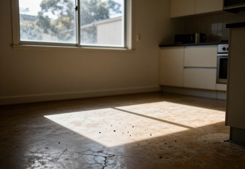 Cockroach infestation in an Ashfield apartment before treatment